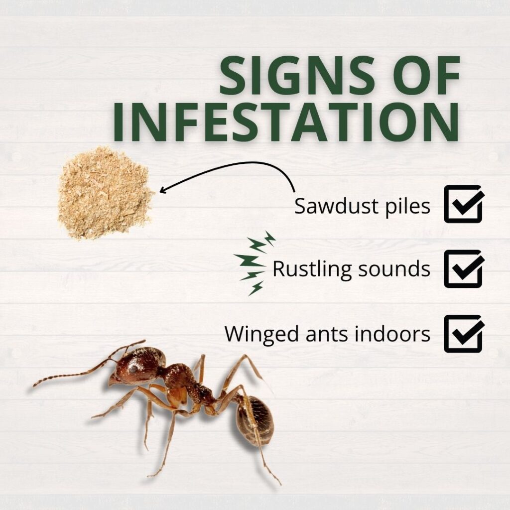 signs of carpenter ant infestation
