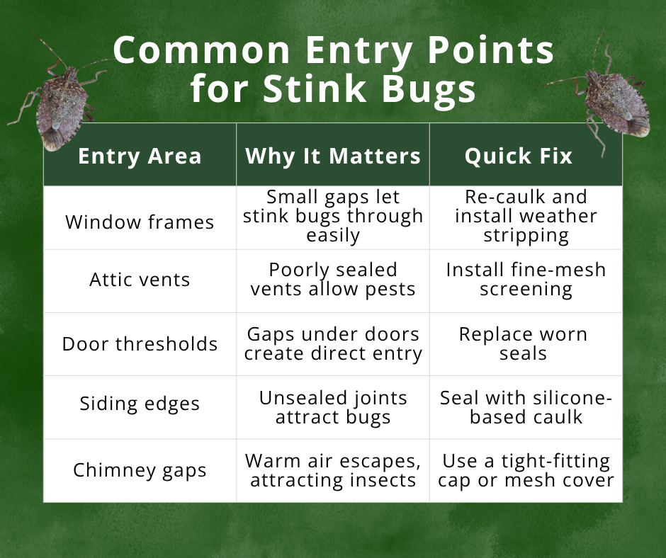 common entry points for stink bigs chart
