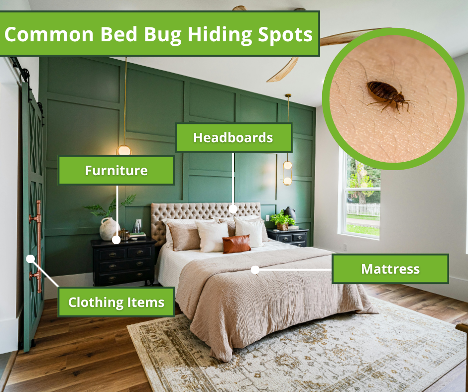 Common bed bug hiding spots